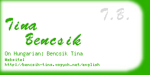 tina bencsik business card